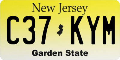 NJ license plate C37KYM
