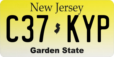 NJ license plate C37KYP