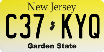 NJ license plate C37KYQ