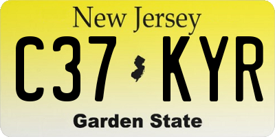 NJ license plate C37KYR
