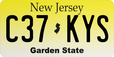 NJ license plate C37KYS