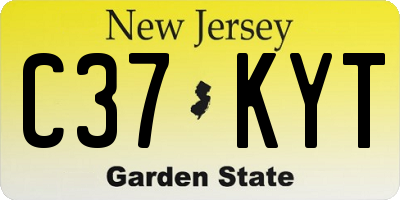 NJ license plate C37KYT