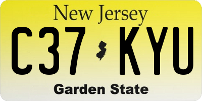 NJ license plate C37KYU