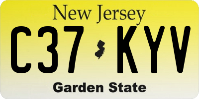 NJ license plate C37KYV