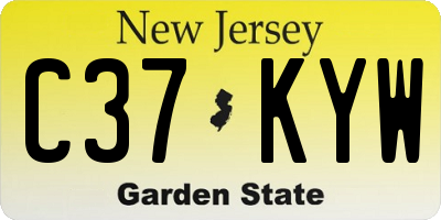 NJ license plate C37KYW