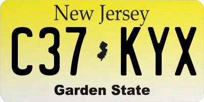 NJ license plate C37KYX