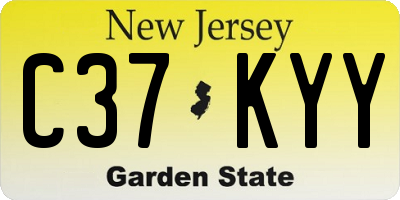 NJ license plate C37KYY