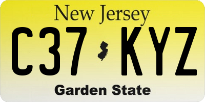 NJ license plate C37KYZ