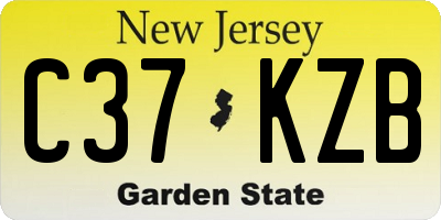 NJ license plate C37KZB