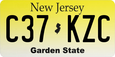 NJ license plate C37KZC
