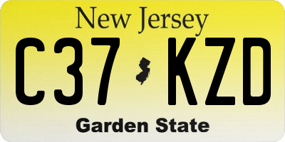 NJ license plate C37KZD
