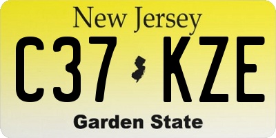 NJ license plate C37KZE