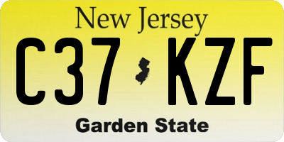 NJ license plate C37KZF
