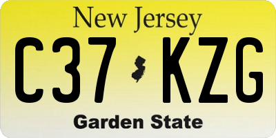 NJ license plate C37KZG