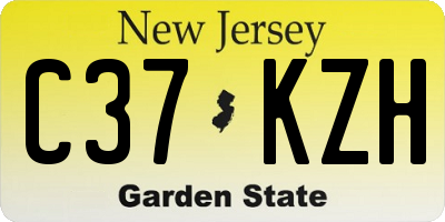 NJ license plate C37KZH