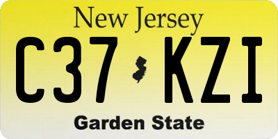 NJ license plate C37KZI