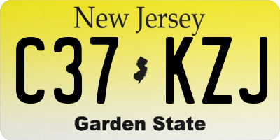 NJ license plate C37KZJ