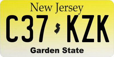 NJ license plate C37KZK