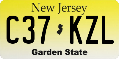 NJ license plate C37KZL