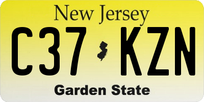 NJ license plate C37KZN