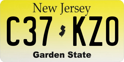 NJ license plate C37KZO