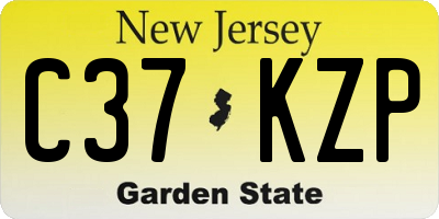 NJ license plate C37KZP