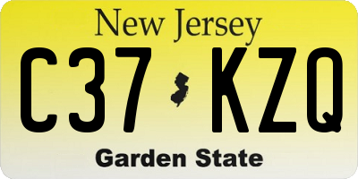 NJ license plate C37KZQ