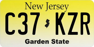 NJ license plate C37KZR