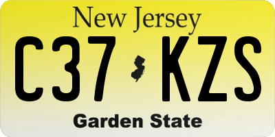 NJ license plate C37KZS