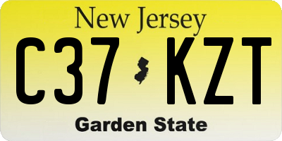NJ license plate C37KZT