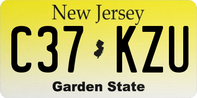 NJ license plate C37KZU