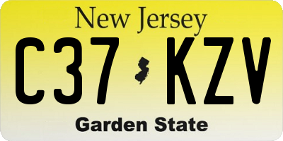 NJ license plate C37KZV