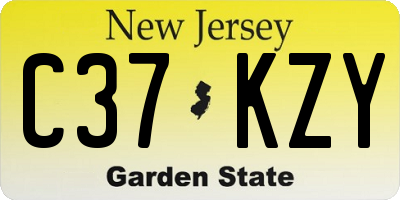 NJ license plate C37KZY