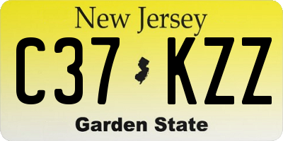 NJ license plate C37KZZ