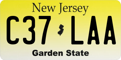 NJ license plate C37LAA