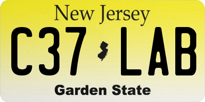 NJ license plate C37LAB