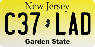 NJ license plate C37LAD