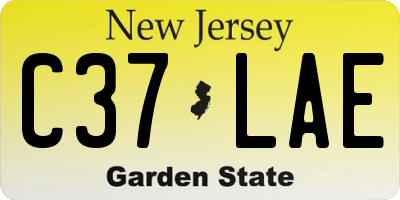 NJ license plate C37LAE