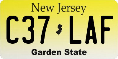 NJ license plate C37LAF