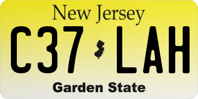NJ license plate C37LAH
