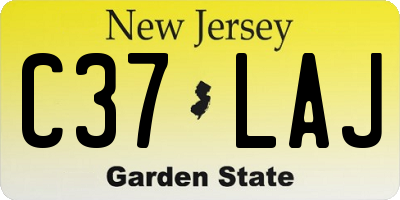 NJ license plate C37LAJ