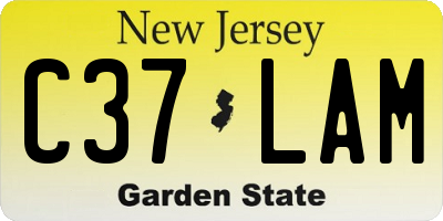 NJ license plate C37LAM