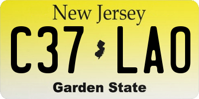 NJ license plate C37LAO