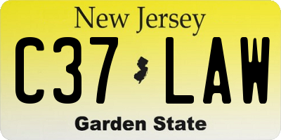 NJ license plate C37LAW