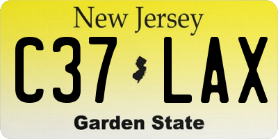 NJ license plate C37LAX