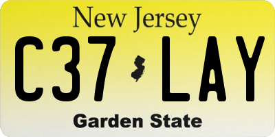 NJ license plate C37LAY