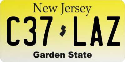 NJ license plate C37LAZ