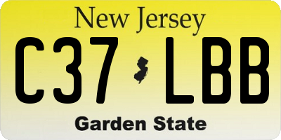 NJ license plate C37LBB