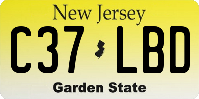 NJ license plate C37LBD