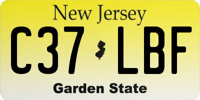 NJ license plate C37LBF